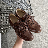 MQTIME  -  New Womens Shoes Retro Luxury Moral Training Shoes for Woman Exquisite Genuine Leather Casual Shoe Designer Shoes Zapatos Mujer