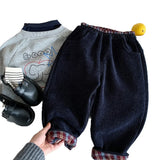 MQTIME  -  New Winter Kids Boys Wool Pant Elastic Waist Thicken Warm Toddler Boys Harem Pant Casual Plaid Velet Infant Baby Boys Trouser