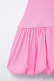  MQTIME  -  Women Elegant Solid Mini Dress Turtleneck Backless Sleeveless Slim Dresses Summer Woman Party Pink Ball Gown Dress