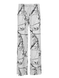  MQTIME  -  Vintage Streetwear Print High Waist All Match Loose Fashion Knitted Long Pants