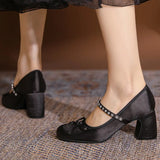 MQTIME  -  Sweet Style Women's Mary Jane Shoes Exquisite Rhinestone High Heels for Woman Fashion Casual Shoes Designer Shoes Zapatos Mujer