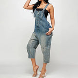 MQTIME  -  Women's Summer New Loose Multi Pocket Denim Overalls Oversized Jumpsuits Fashion Baggy Casual One-piece Strap Playsuits 2024