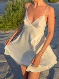 MQTIME  -  sexy Women's two pieces set dress Suits  Lace Trim V-Neck Dresses Belted Maxi Robe Loungewear Chic  Sexy Beach home Outfit