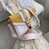 MQTIME  -  Fashion Women Chain Crossbody Bag Leisure Splice Small Square Shoulder Bag Luxury Design Messenger Bag Travel Purse and Handbag