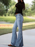 MQTIME  -  Women High Waist Wide Leg Pants Hole Straight Pants Long Jeans Casual Trendy Trousers Autumn Winter New Denim Trousers