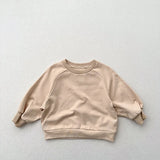  MQTIME  -  Autumn New Children Sweatshirt Solid Boys Girls Long Sleeve Vintage Pullover Kids Casual Sweatshirt Cotton Baby Clothes