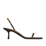 MQTIME  -  Versatile One-piece Buckle High-heeled Summer New Pointed Toe Roman Leopard Print Mid Heeled Women's Sandals