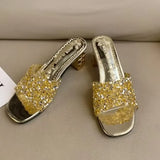MQTIME  -  High Heels Sexy Ladies Ladies Dress Shoes Italian Women Shoes Decorated with Rhineston Plus Size Women Shoes 42 Heels Women