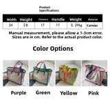 MQTIME  -  Casual Large Capaci Canvas oulder Bag Handbag Artistic Tote Bag Trendy New Ins Big Bag Soft Foldable Magnetic Bule
