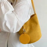 MQTIME  -  New Soft Suede Single Shoulder Underarm Bag for Women Fashionable Casual Simple Versatile Bucket Bag