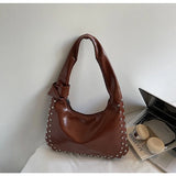 MQTIME  -  Fashion Retro Underarm Women's Bag Casual Single Shoulder Simple Versatile Rivet Single Shoulder Bag