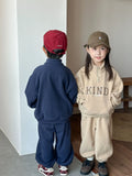  MQTIME  -  Winter New Children Plus Velvet Thick Clothes Set Boys Girls Fleece Letter Sweatshirt + Pants 2pcs Suit Kids Sports Outfits