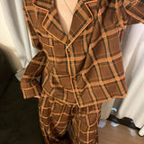MQTIME  -  Light Luxury New Plaid Pajamas Women's Spring Autumn Winter Comfort High-end Student Dormitory Homewear Suit Comfort Temperament