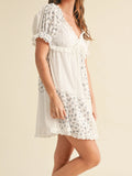 MQTIME  -  Elegant Lace Maternity Dress with Empire Waist and Flutter Sleeves for Special Occasions in Spring Summer