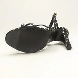 MQTIME  -  Vintage Black White Polka Dot Super High Heel Sandals Women Summer Sexy Back Strap Designer Sandals Woman's Plus Size Shoes