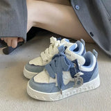 MQTIME  -  Little Devil Denim Blue Bread Shoes Women's New China-Chic INS Sports Shoes Platform in Spring and Summer 2025
