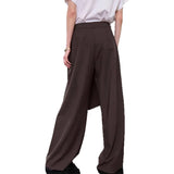 MQTIME  -  Spliced Wrapped Wide-leg Pants Women's 2025 Autumn New Design High-waisted Slimming Casual Trousers Women's Clothing