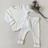  MQTIME  -  New Autumn Korean Style Newborn Baby Girl Clothes Suit Long Sleeved Cotton T-shirt+Pants Infant Baby Girls Pajamas Set