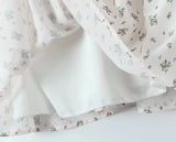 MQTIME  -  Summer New Style Strap Sweet Fragmented Flower Waist Bubble Sleeve Slimming Dress Short Skirt