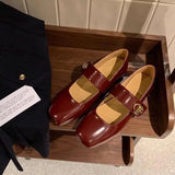 MQTIME  -  2024 New Mary Jane Women Flat Heel Shoes Fashion Square Toe Ladies Autumn Casual Slingback Shoes Retro Shallow Ballerina Zapatos