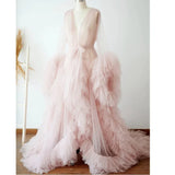 MQTIME  -  Extra Tulle Boutique Materiality Dress Robe Photo Shoot, Honey Dew Props See Through Sex Lingerie Robe For Women