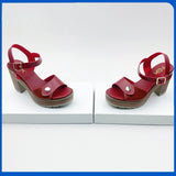 MQTIME  -  Fashion Large Size Sandals Women's Summer New European and American Thick Heel One-word Buckle High Heels