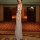 MQTIME  -  Sexy Spaghetti Strap Hollow Out Sequins Evening Dress Elegant Lady Fit Spliced Banquet Dress Temperament Luxury Sleeveless Dress