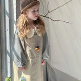 MQTIME  -  Girls' Classic Gingham Blouse and Strappy Suspender Skirt Set Baby's Toddler Kid Children Vintage Plaid Lace Lapel Collar Shirt