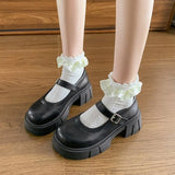 MQTIME  -  Women Platform Mary Jane Shoes Thick Block Heel Pumps Ladies Buckle Strap Lolita Jk Uniform Casual Spring Daily Dress Shoes