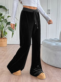 MQTIME  -  Solid Color Casual Baggy Flared Pants For Woman 2025 Autumn Y2k Women's Wide Pants Trousers Female Clothing