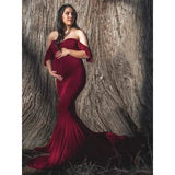  MQTIME  -  Maternity's Short Sleeve Dresses Sexy V Neck Gown Maxi Long Photography  for Pregnant Women Pregnancy Photo Shoot