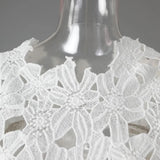 MQTIME  -  Water-Soluble Lace In Vogue Women's Skirt Suit Hollow Loose Top White Black Red Straight Long Party Skirt New Design In Stock