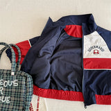 MQTIME  -  Spring Autumn Children Casual Jackets Clothes Boy Letter Long Sleeved Zipper Coats Girls Preppy Style Windbreaker Outerwear