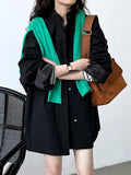 MQTIME  -  High-quality Oversized Stand-collar Trench Coat for Women, Lazy Style Minimalist Outerwear