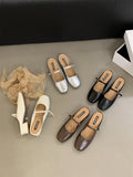 MQTIME  -  Mules For Women 2024 Shoes Female Slippers Square Toe Flats Luxury Slides Loafers New Designer Cover Hoof Heels Zapatos De Mujer