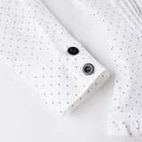  MQTIME  -  new polka dot printed bow lace-up breasted shirt casual slim long-sleeved top women
