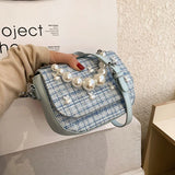MQTIME - Famous brand design bags for women luxury bolso replica Female Shoulder Bag Pearl velvet decoration designed small bag