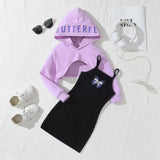 MQTIME  -  Girls Trendy Sweet Sets Autumn Winter Daily Casual Long Sleeve Suits Kids Coats+Dress 2Pcs Children Clothes 3-7 Years