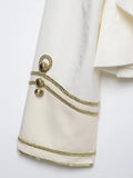 MQTIME  -  Women Fashion  Gold Braided Cropped Military Jacket Autumn Female Chic Jacket Lady Long Sleeve Short Napoleon Coat