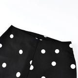 MQTIME  -  Women's Fashion Polka Dot Wide Leg Pants High Waist Flare Hem Commuting Casual Streetwear Trousers New Women Pants
