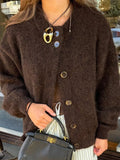 MQTIME  -  Autumn/Winter 2025 New Casual Simple Button-Down Long-Sleeved Jacket Sweater