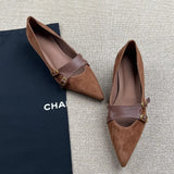  MQTIME  -  Women's shoes with elegant style  pointed braided belt buckle Mary Jane shoes women's commuting single shoes