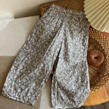  MQTIME  -  Summer Baby Girls Cute Sets Korean Style Lace Embroidery Blouses Printed Pants 2pcs Children Chic Outfits