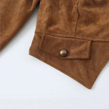MQTIME  -  Women Fall Vintage Buttons Jacket Street Style Faux Suede Slim Jacket New Autumn Trendy Elegant Chic Dinner Jacket