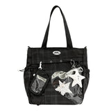  MQTIME  -  Korean Style Clear Window Pocket Tote Bag Women Star Pendant Large Capacity Daily School Handbags Fashion Shoulder Bags