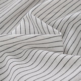  MQTIME  -  Children's Cotton Linen Buttons Black And White Striped Suit Autumn New Boys And Girls Long-Sleeved Shirt Drawstring Shorts Sets