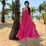 MQTIME  -  Dresses Women Floral Printed Ruffles Elegant Holiday Beach Wedding Party Cocktail Dress Backless Fairy Princess