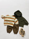  MQTIME  -  Autumn New Children Hooded Windbreaker Solid Boys Dolman Sleeve Zipper Jacket Fashion Girls Loose Coat Cotton Kids Clothes