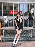 MQTIME  -  Vintage Dresses Slim Sweet Woman Clothes Y2k Kawaii Himekaji Polka Dot Dress Short Skirt Elegant Punk Fairy 2000s Hot Girl Chic