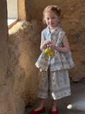  MQTIME  -  New Summer Baby Girls Embroidery Floral Sets Sleeveless Shirt Wide Leg Pants 2pcs Children Chic Outfits